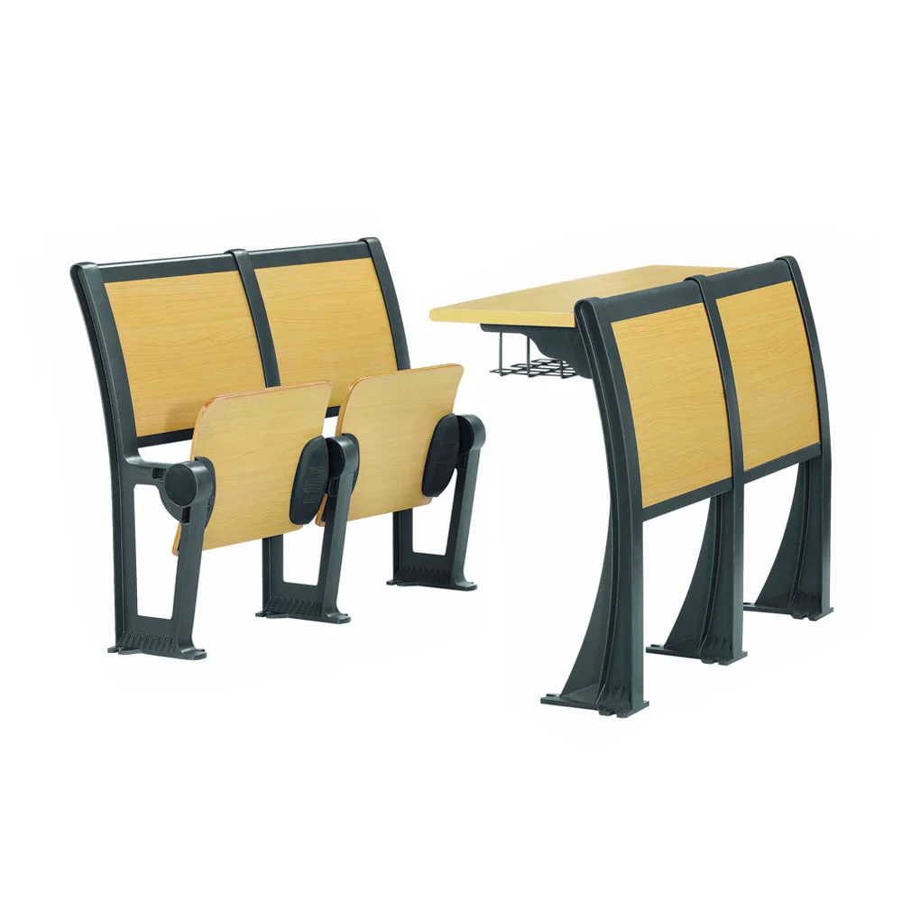 Oshujian wooden metal college university student chair and desk for classroom furniture