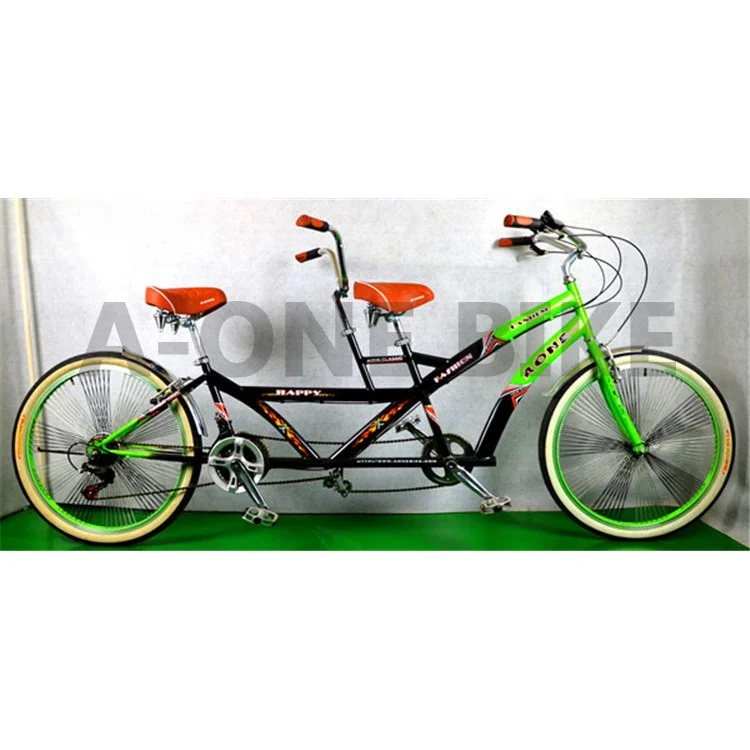 New model 26 inch mountain style tandem bike 18 speed two people bike two seat bike