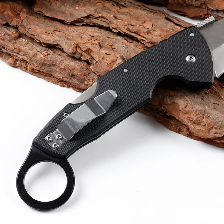 
High quality 440C stainless steel survival knife karambit knife with G10 handle 