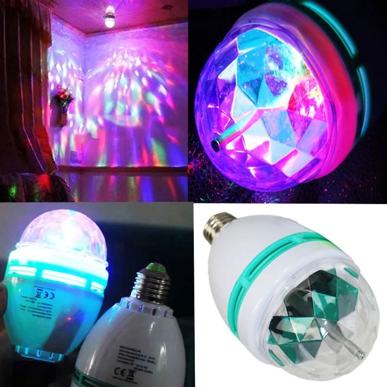 
E27 Light Show LED Red Blue Green Projection multi change color laser light 