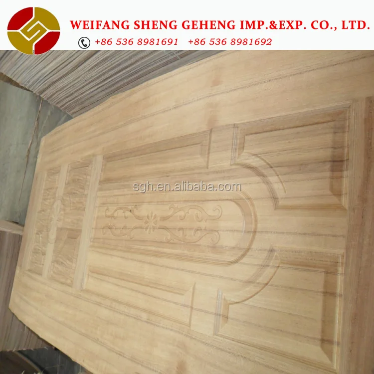 750x850x950x1050x2150x3mm chinese Ash/Teak/White Oak veneer HDF doorskin product E1 glue from Linyi city