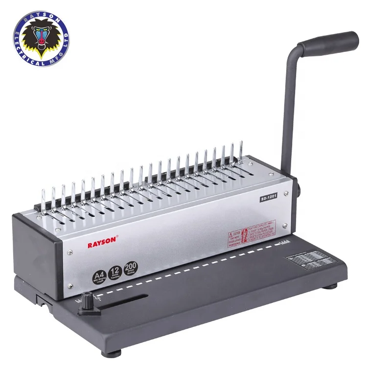 RAYSON SD-1201comb binder 21 hole comb apron / clip strip punch binding machine