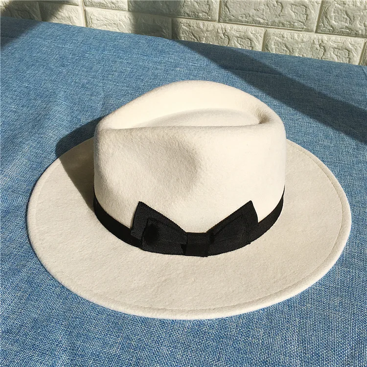 MICHAEL JACKSON MJ wool felt White panama hat Fedora Wool Hat Cap Costume hat white wool