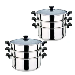 stainless steel stock food heating couscous pot steamer for sale