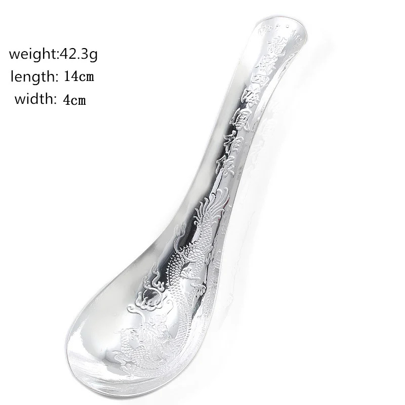 xs083 990 Dragon phoenix dependent spoon 990 silver spoon fine silver spoon