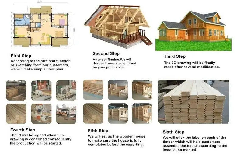 Tri-storey prefab wood house villa holiday wooden chalet