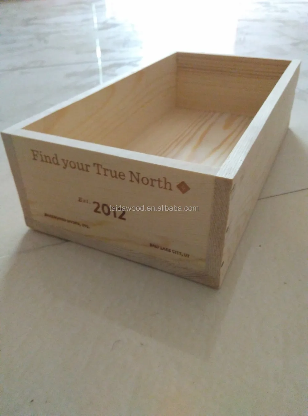 Деревянная коробка с логотипом лотка без крышек