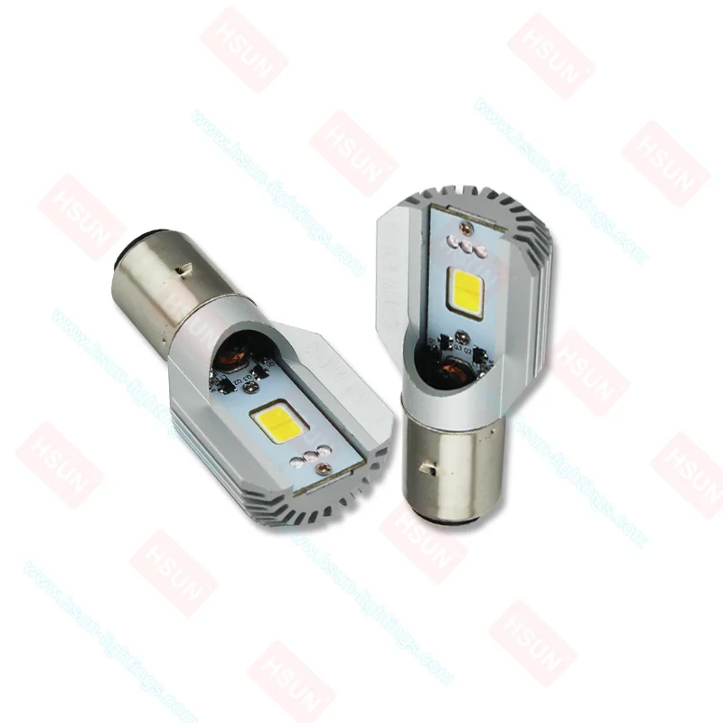 LED Motos Bulb BA20D Beam Motorcycle Headlight 6500K Bulbs Moto Light