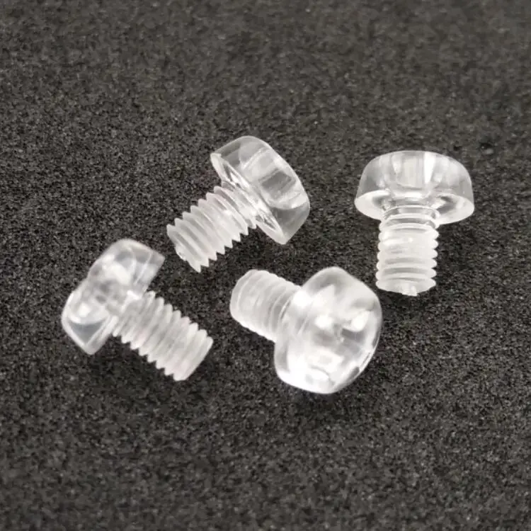 M2 Micro Clear Plastic Screws Machine Round Head Phillips Slot Drive PC Screws