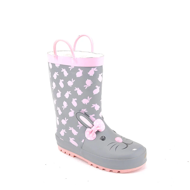 private label cartoon stripe printed colorful loop cheap children wellies galoshes boots for infant girls