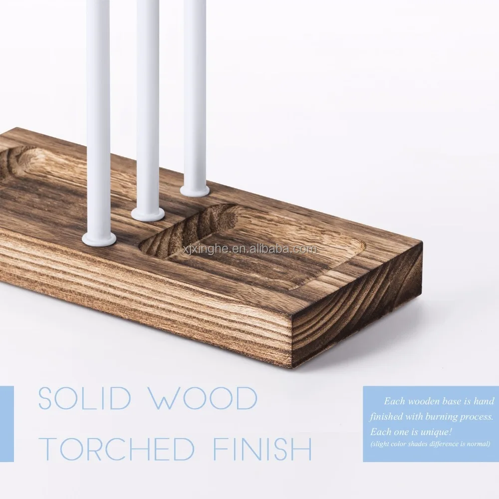 
Jewelry Tree Stand With White Metal and Wood Basic To Storage Necklaces Bracelets Earrings 