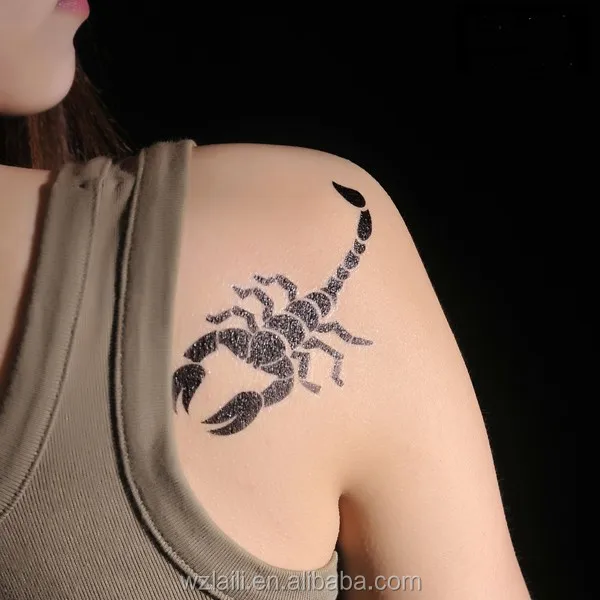 Popular customized designs scorpion temporary tattoo body stickers