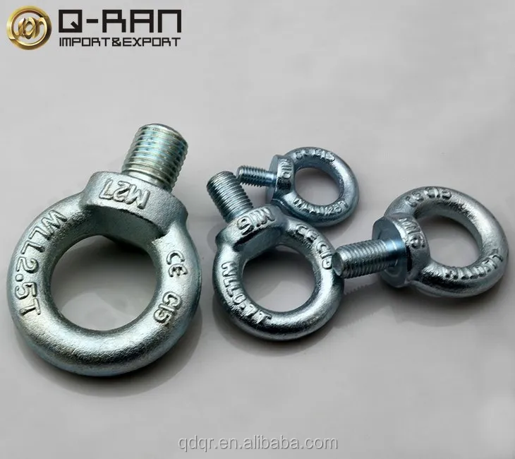 
Rigging Factory Galvanised Din580 Wire Eye Bolt, Eyelet Bolts 