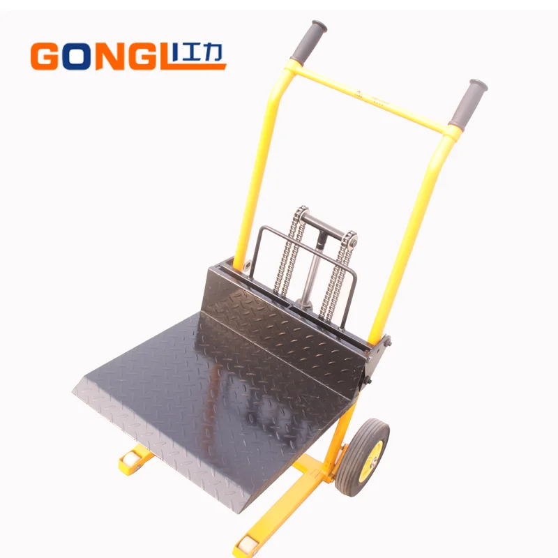 
GL-0056 Best Price Hand Pallet truck 200kg Stacker Light Lift Hydraulic stacker 