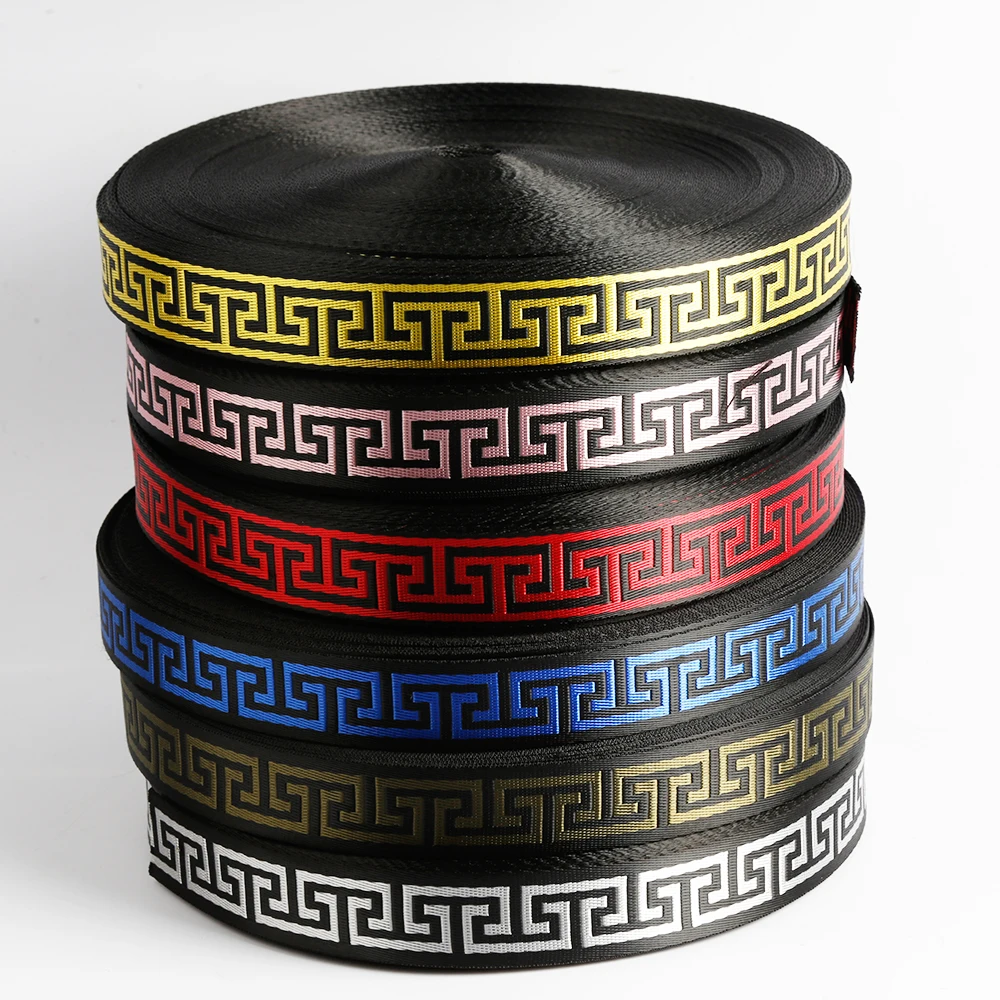 Customized 20mm 25mm 32mm 38mm 50mm Durable Jacquard Nylon webbing Strap