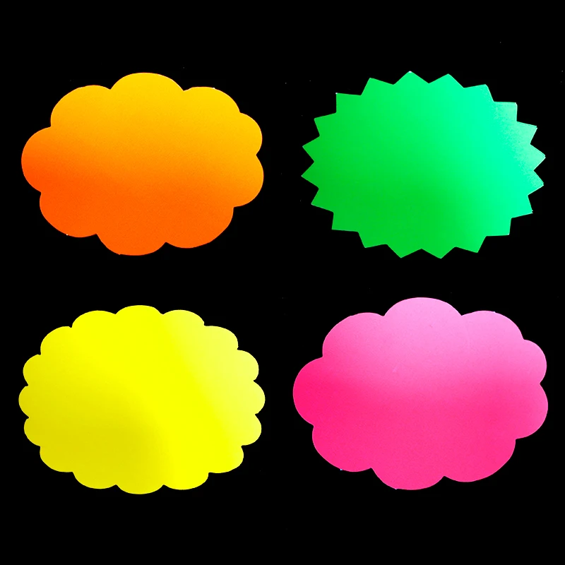 Promotion fluorescent paper price tags poster card paper advertising card wholesale for supermarket stores retail