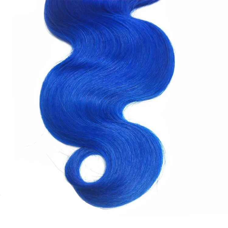 
Brazilian Top Quality 1B/Blue human hair extension two tone ombre color remy human hair weaves body wave 