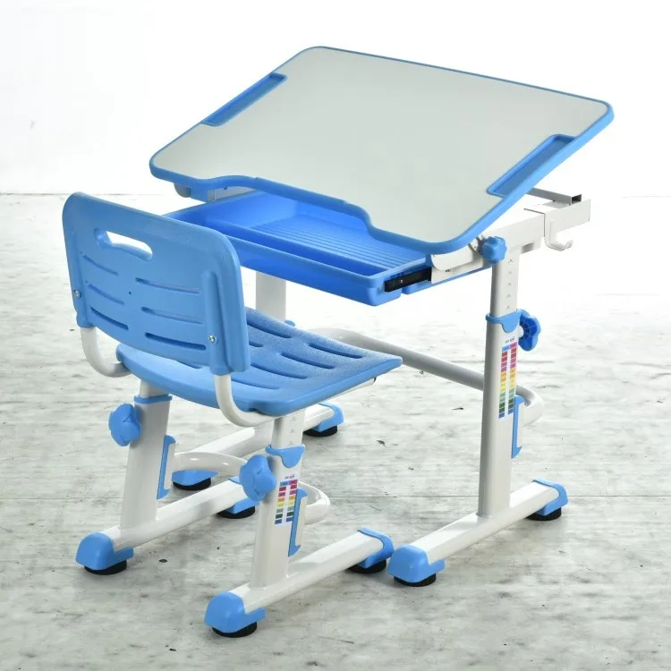 Height Adjustable kids table and chair Large Storage Children Study Desk Kids Learning Table With Storage Drawer