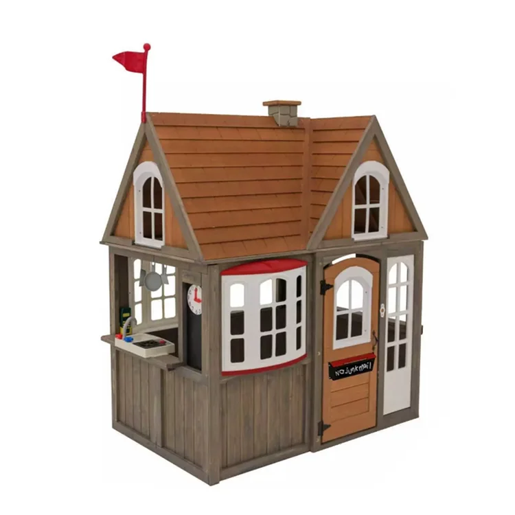 
Custom Collins Kids Wooden Playhouse Outdoor Garden Cottage Playhouse With Kitchen Toy Play Set 