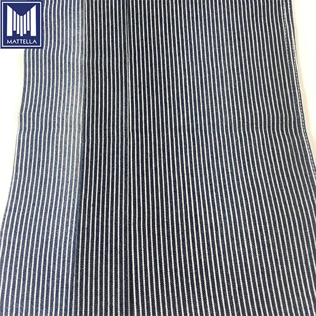 Traditional 100% cotton hickory stripe denim fabric dye for workwears shirts jeans pants