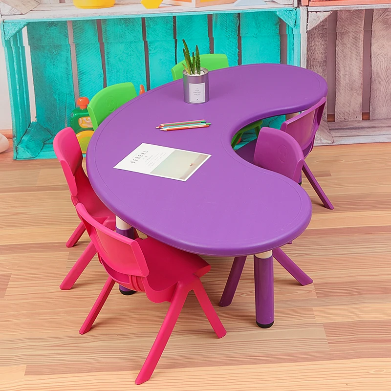 Wholesale school furniture cheap colorful plastic children desks and chairs set
