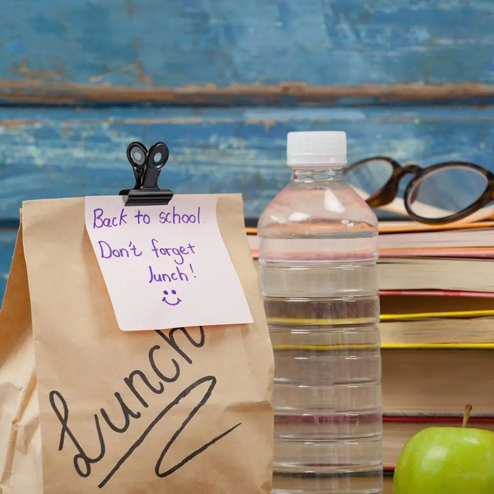 Black Metal Bulldog Clips File Paper Binder Clamps for Tags Bags, Shops, Office and Home Kitchen