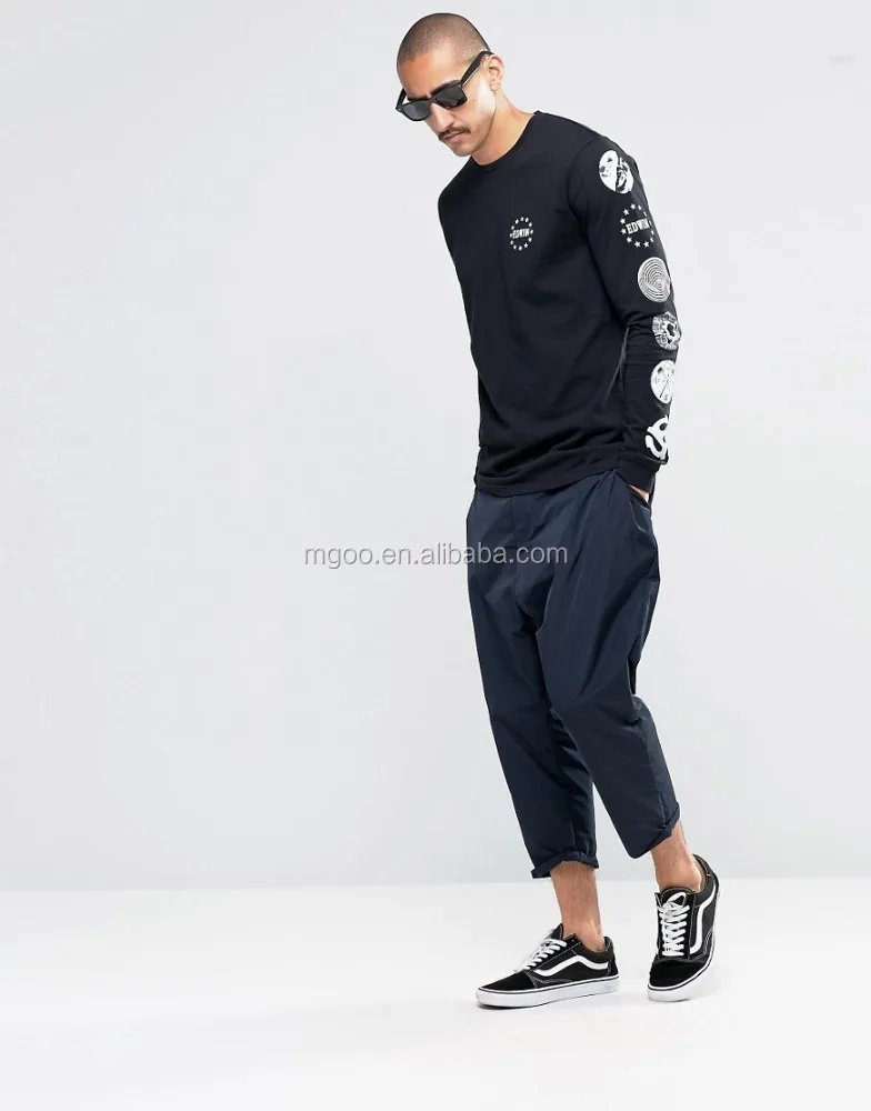 MGOO High Quality Custom Long SLeeves T-shirt Alibaba Manufacturer China Round Neck Print Shirts