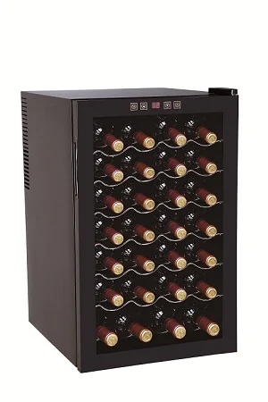 Electrical Wine Refrigerator 28 Bottle Single Zone Wine Cooler Black