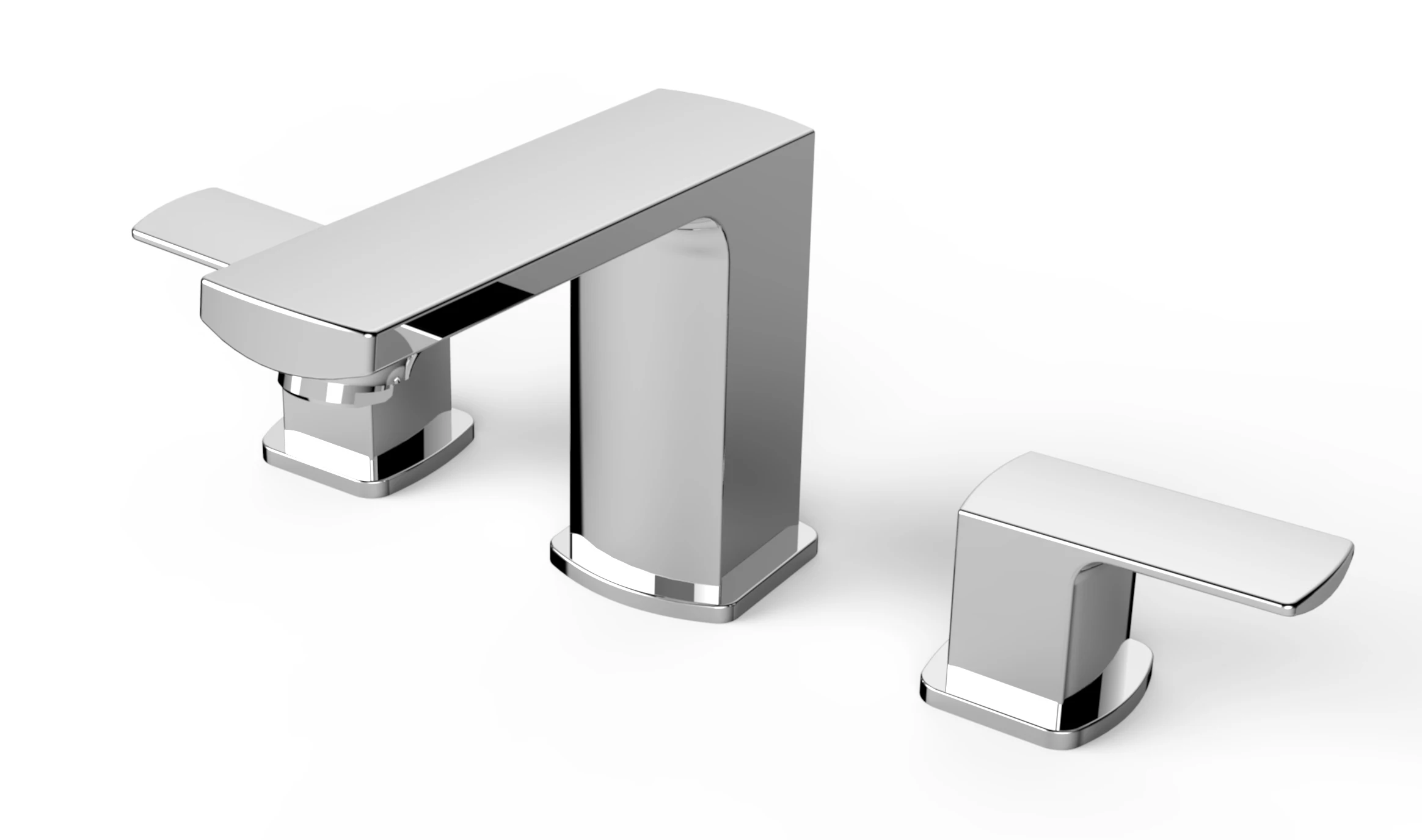 China ANNWA High Quality Morden Chrome Plate Ceramic Valve Core Two Handle Three Holes Bathroom Washbasin Faucet  N23M610