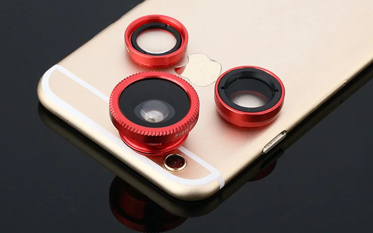 Universal Clip On Cell Phone Camera Lens 3 in 1 with 180 Degree Fish Eye Lens Wide Angle Macro Lens Kit