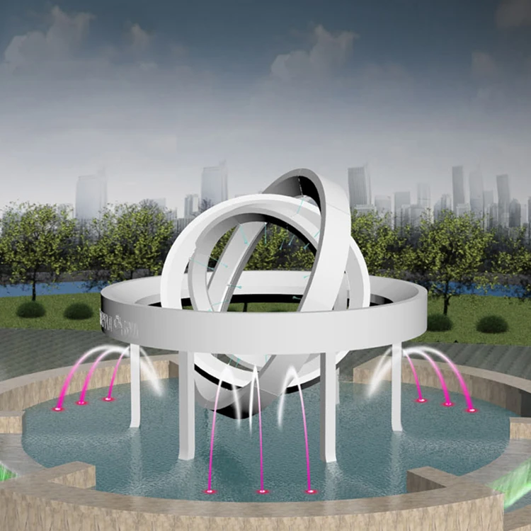 High Quality Wonderful Stainless Steel Dia.5m Music Dancing Sculpture Fountain