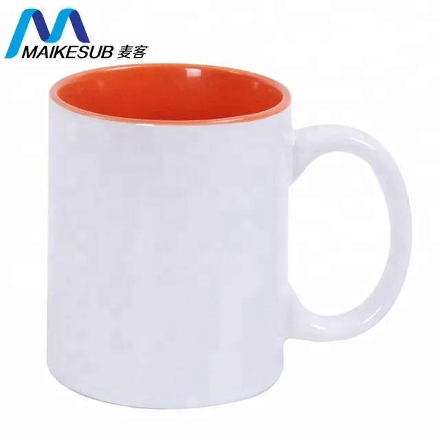 Print logo sublimation blank color inside coffee mug