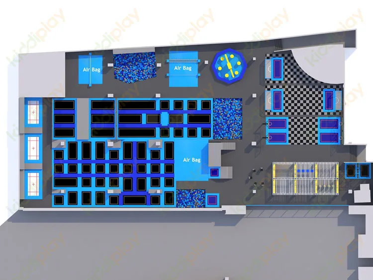 
Cheap prices obstacle course big bounce indoor trampoline park with foam pit block seesaw 