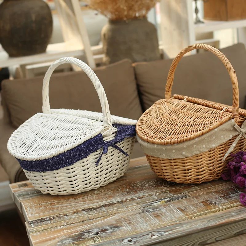 YRMT, корзина для пикника из ивы с подкладкой, корзина для пикника ручной работы