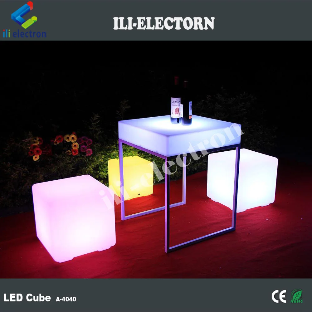PE plastic color changing illuminated Solid LED Glow Cubes