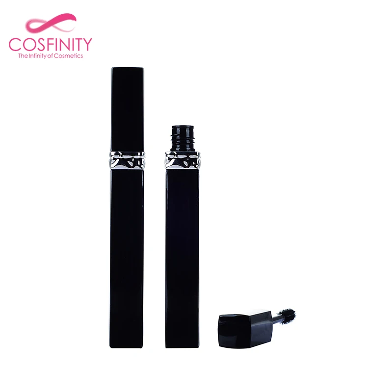 OEM&ODM wholesale eco-friendly empty mascara packaging case silver flat makeup bottles clear mascara tube