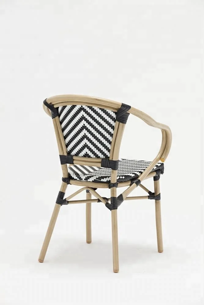 Aluminum bistro chair, french style outdoor cafe chair