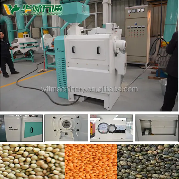 Dry way red lentil peeling and splitting machine