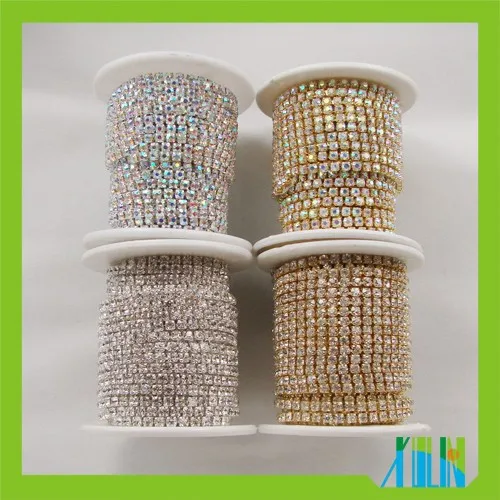 crystal chain 6mm chaton rhinestone cup chain for boots decorate