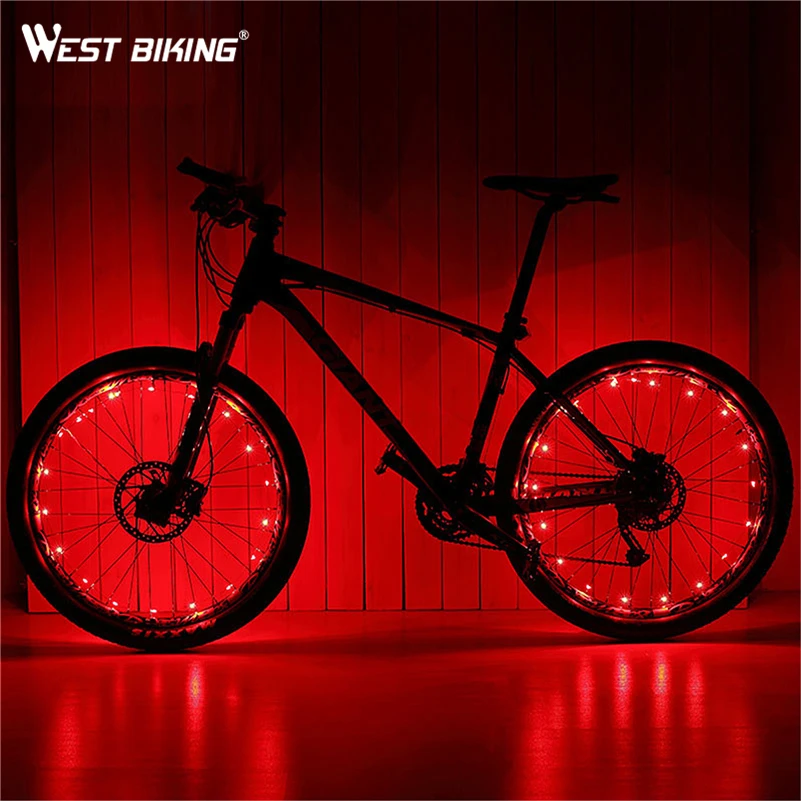 WEST BIKING Waterproof 18 LED Mountain Bike Bicycle Wheel Spoke Light USB Charging 2.2M Bike Light Road Cycling Lamp Light 1 Pcs