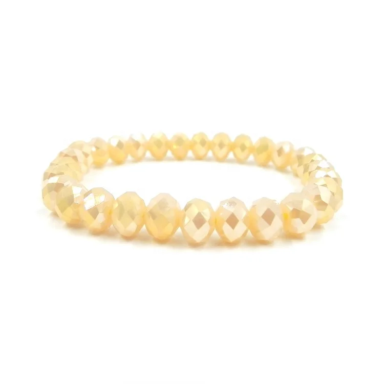 make crystal bracelet stretch crystal bracelet matched with crystal necklace for girl