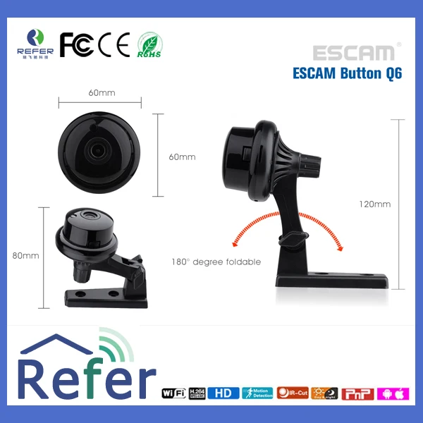 Дешевый ESCAM Q6 720 P p2p wi-fi ИК ночного видения безопасности беспроводная ip-камера