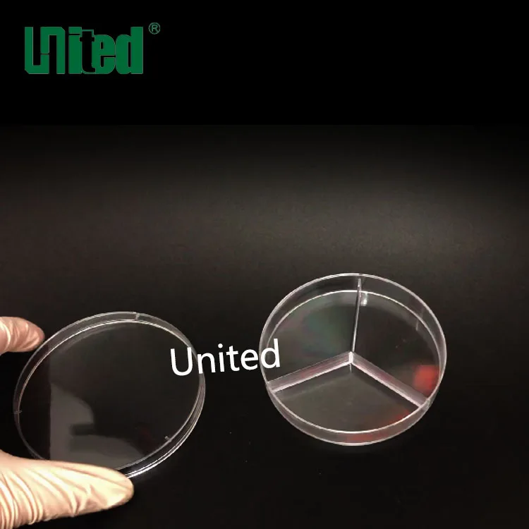 
Plastic petri dish 90x15mm with 3 sections 