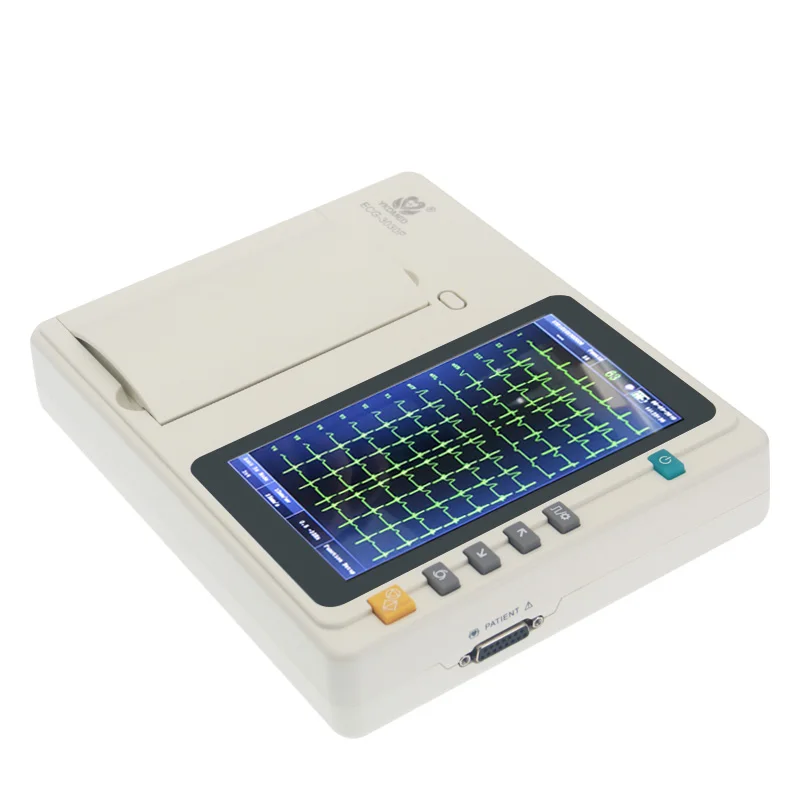  YKD ECG-3030P с высоким разрешением 3-канальный блок питания Цифровой Электрокардиограф/ЭКГ