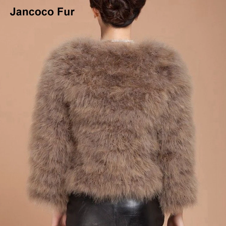 Real Ostrich Feather Coat Women High Quality Lady Genuine Turkey Fur Coat