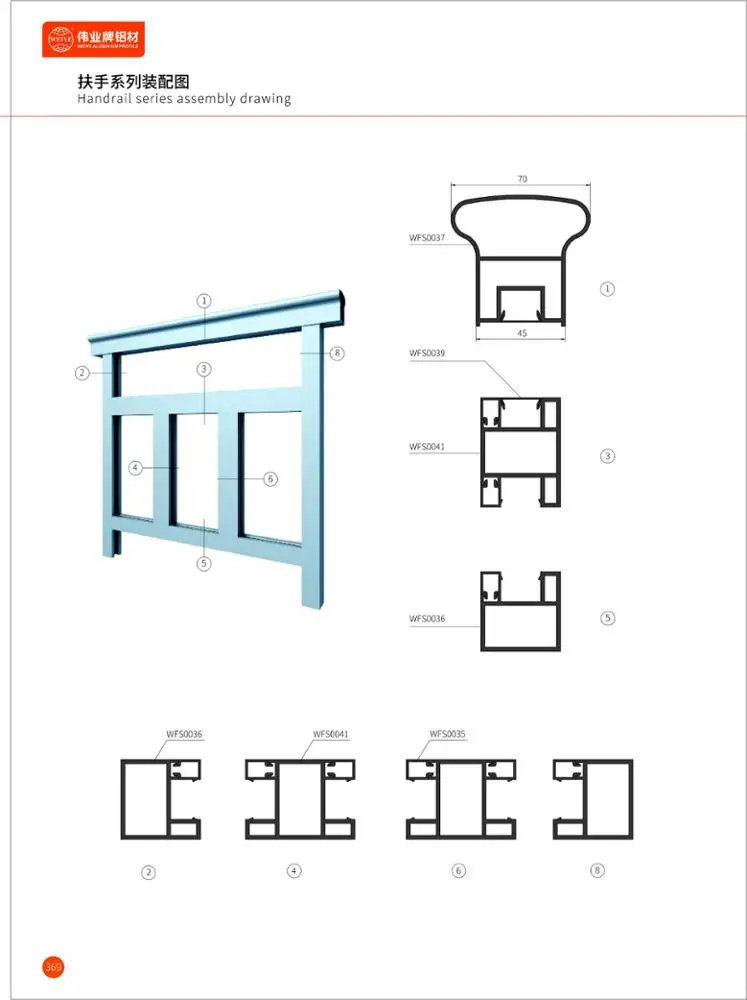 
modern balcony railing profile buslustrade aluminium extrusion profile 