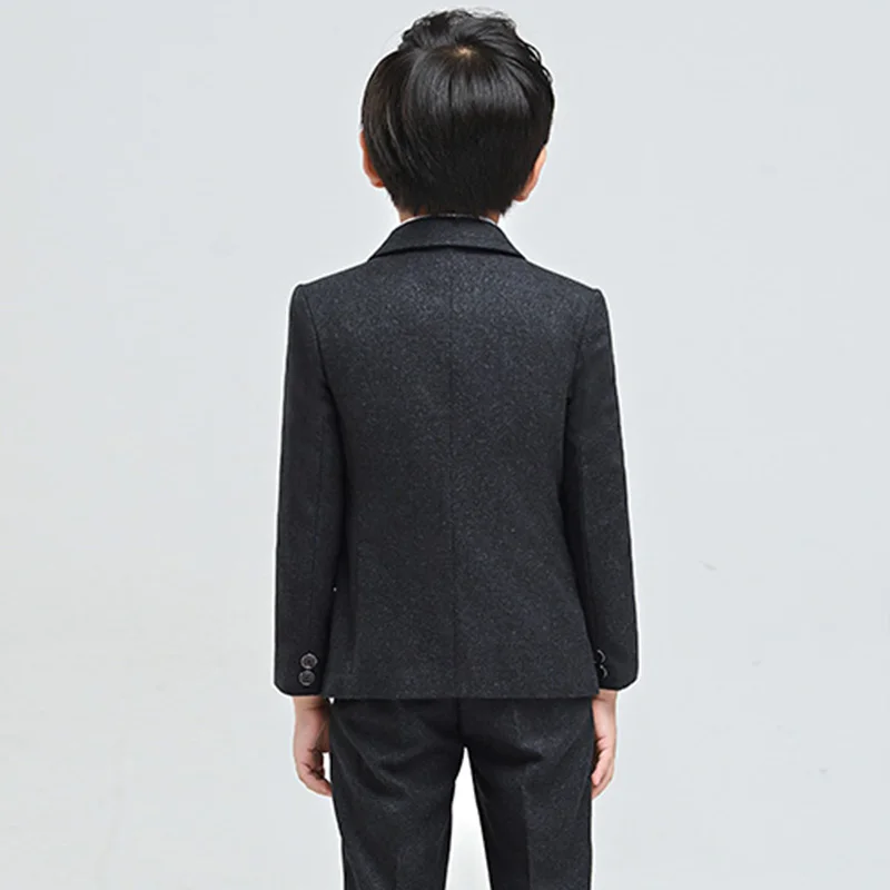 
Designer Black Coat And Pants Boys Formal Suit 
