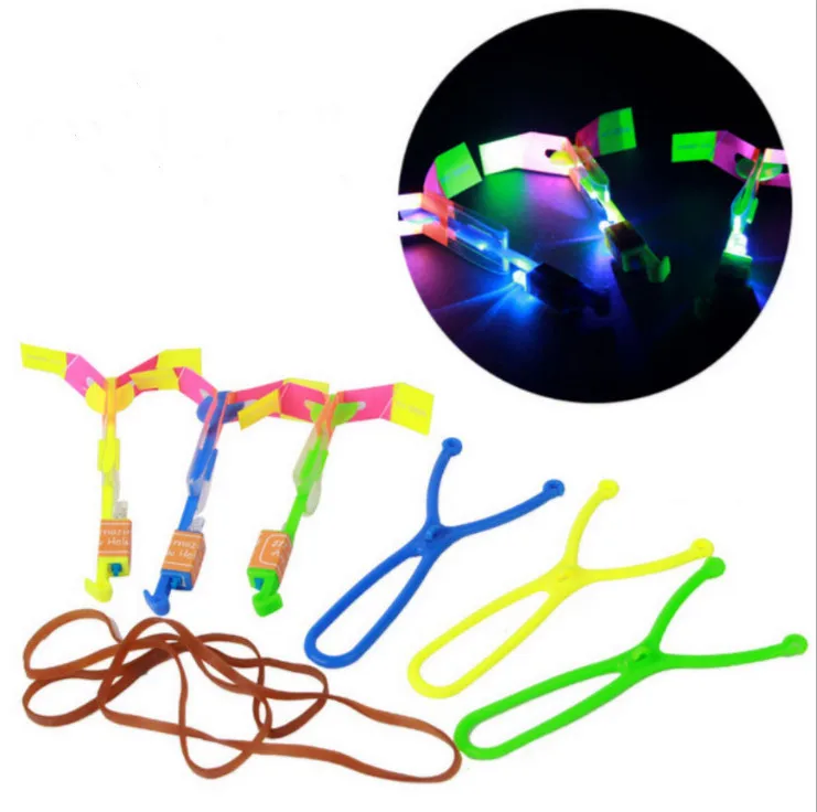 
wholesale luminous plastic toy arrows kids child led helicopter slingshot 