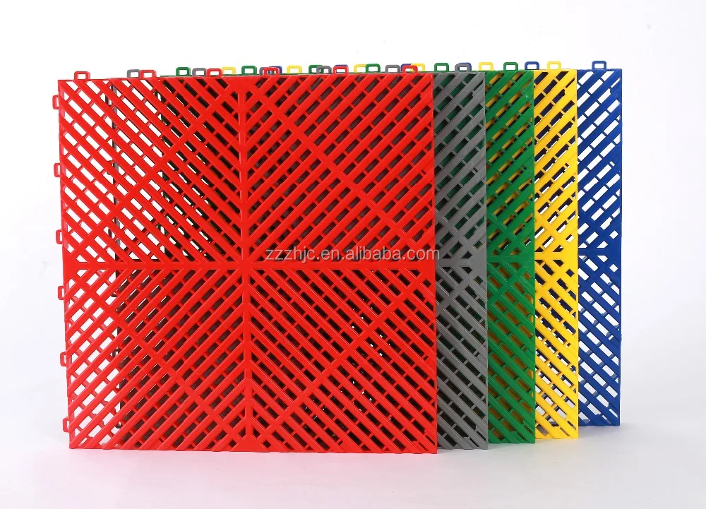 wholesale eco-friendly plastic interlocking garage floor tiles/removable pp interlocking floor mats for car washing