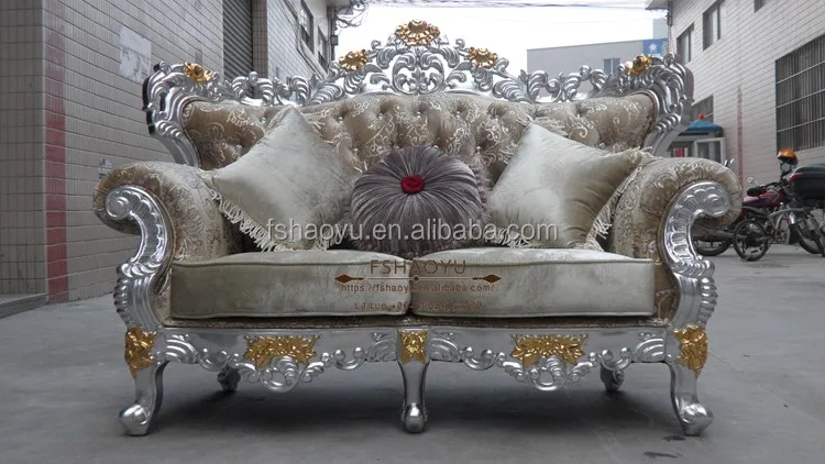 new design high quality arab sofa, royal wooden fabric traditional sofa